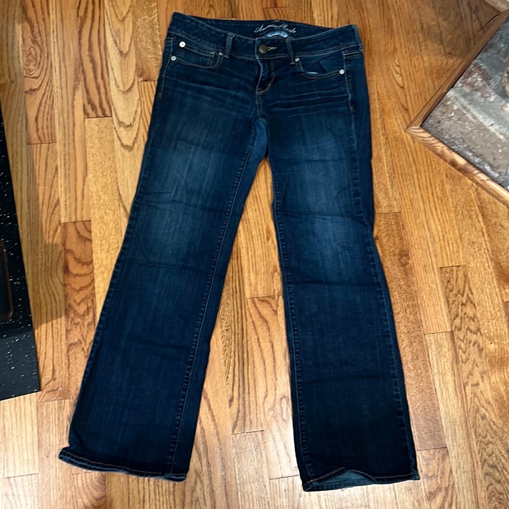 American eagle dark wash slim boot super stretch jean